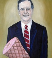 George H.W. Bush with Ham