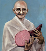 Gandhi with Ham